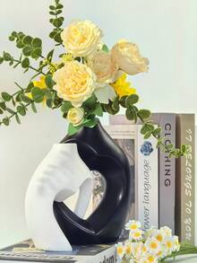 Bộ 2 bình hoa - 2 bình hoa hình vòng hoa hiện đại, kiểu dáng tối giản màu trắng, thích hợp trang trí phòng khách, lối vào, giá sách, bệ lò sưởi, bàn ăn, kệ (Lưu ý kích thước sản phẩm) - Nhiều màu - Xem 7