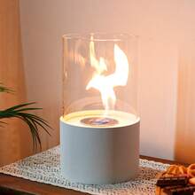 Tabletop Fire Bowl Pot|Indoor/Outdoor Portable Tabletop Fireplace–Clean-Burning Bio Ethanol Ventless Fireplace - White - View 7