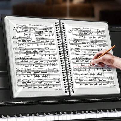 A Set Of Music-Themed Folders, Including A Music File Folder And An A4-Sized Sheet Music Folder, Suitable For Piano, Guitar, And Other Musical Instrument Accessories.