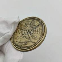 1枚青铜材质“是/否”抉择币，骷髅与天使图案，好运纪念币，收藏纪念币 - 彩色 - 查看 5
