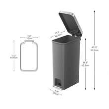 Slim Kitchen Trash Can, 10.5 Gallon Plastic Step Garbage Bin With Soft Close Lid, Gray - Gray - View 9