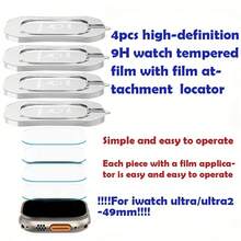 4 Packs Screen Protector Compatible Anti-Scratch HD Film Compatible With Apple Watch Ultra 3 (2025)/ Ultra 2 /Ultra 49mm Anti-Scratch Tempered Glass Screen Protector, Bubble Free, Touch Sensitive Screen Protection Essentials, Applicable To Daily Shield, Office, Home Daily Shield Office Home Watch Cover Watch Accessories Watch Screen Protector Waterproof Shockproof Anti-Fall Scratch Resistant - Clear - View 11