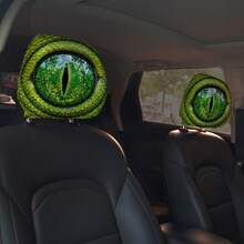 Funda para reposacabezas de coche con diseño de ojo de lagarto, diseño de ojo grande - Adecuado para conducción diaria y viajes, todo el año, lavable y fácil de instalar, decoración de coche, accesorio llamativo, esencial de viaje, funda decorativa de tela suave, decoración de coche, accesorio de vehículo, viajero frecuente, conductor de moda, Día de la Mujer, esenciales de viaje, recuerdos de boda, Y2k, dormitorio, accesorios de coche para mujeres, decoración de cocina, playa, verano, vacaciones, artículos esenciales de viaje, blusas para salir, artículos del hogar - Multicolor - Ver 2