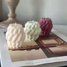 DIY树脂模具，旋转雨滴蜡烛模具，几何石线球底座硅胶模具，适用于DIY工艺品、家居装饰配件