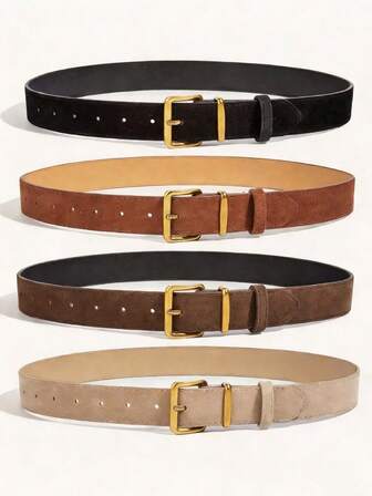 1pc/4pcs Fashion Waist Belt Set, Decorative Belt For Dresses And Pants, Solid Color Elegant Ladies Belts, Casual Daily Waist Accessories, Suitable As Gifts