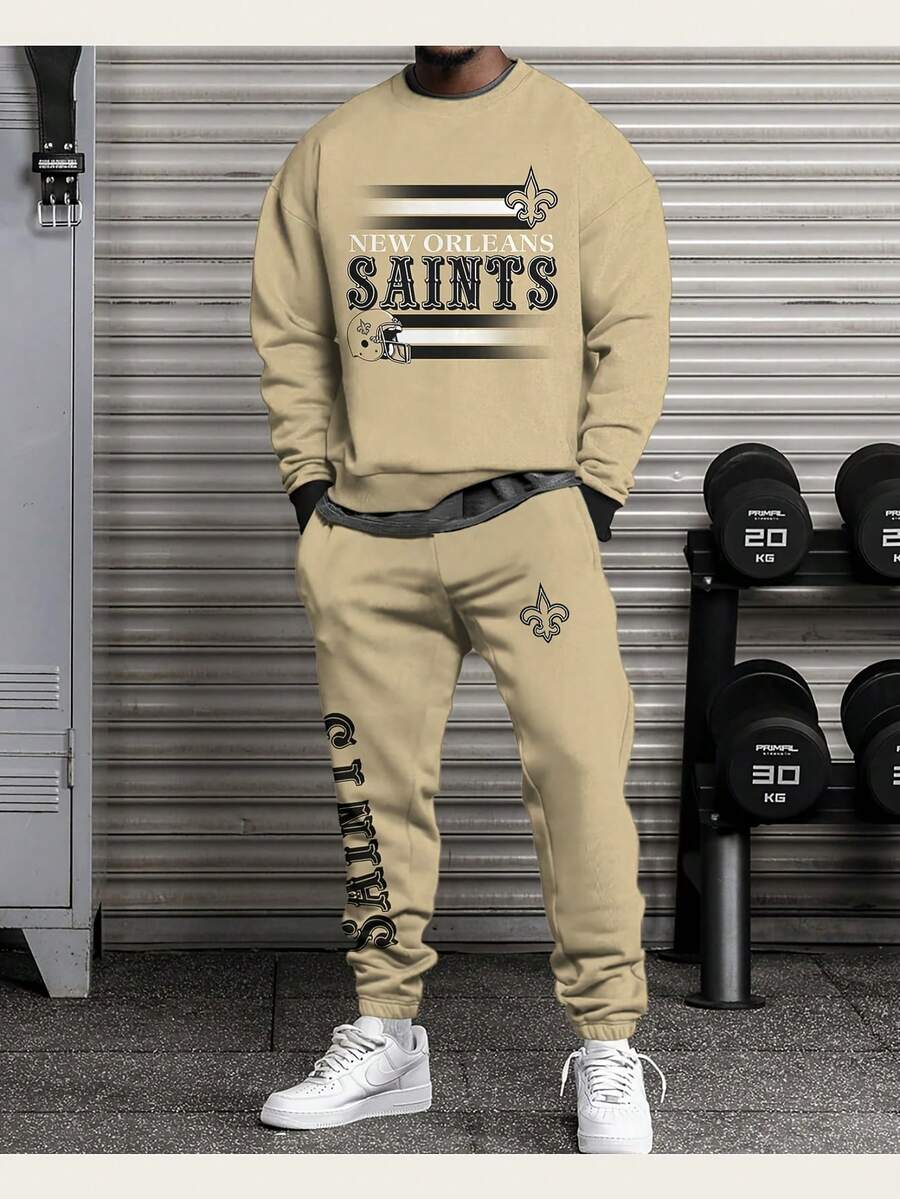New Orleans Saints 3D Tracksuit And Pants Two-Piece Set (Men's And Women's) - The Perfect Sports Gift.-2 - Style - 查看 1