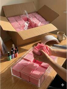 400pcs Lint-Free Gel Nail Polish Remover Wipes, Premium Absorbent Cotton Pads For Manicure Prep & Nail Art Tool Cleaning EBDE - 彩色 - 查看 8