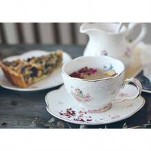 Vintage Porcelain Flower Series Tea Sets Tea Cup Saucer Set With Teapot Warmer- Filter And Spoon 16pcs In 1 Set 16pcs Set - Nhiều màu sắc - Xem 4