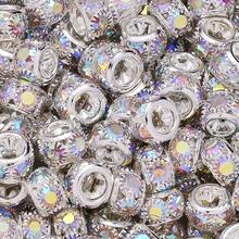 10颗8/10毫米复古大孔精致桶珠，适用于DIY珠宝制作手链项链配件 - 彩色 - 查看 10