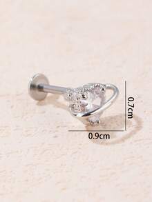 1pc Women's Fashion Heart Shaped Stud Earrings, Suitable For Daily Wear