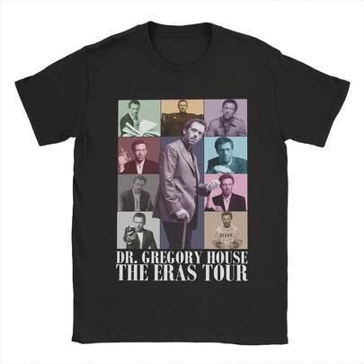 Men's Dr Gregory House MD The Eras Tour T Shirt Pure Cotton Clothing Funny Short Sleeve Crewneck Tees Gift Idea T-Shirts