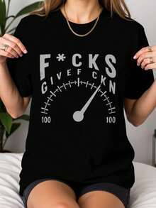 Camiseta original para mujer divertida y casual de algodón suave con diseño gráfico audaz, ideal para uso diario o regalo en talla S a XL en color negro camiseta de moda para jóvenes camiseta divertida. - Negro - Ver 1