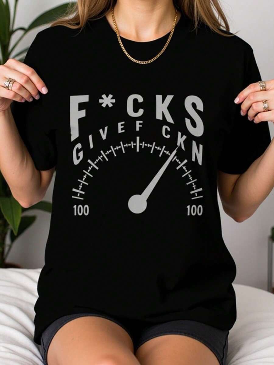 Camiseta original para mujer divertida y casual de algodón suave con diseño gráfico audaz, ideal para uso diario o regalo en talla S a XL en color negro camiseta de moda para jóvenes camiseta divertida. - Negro - Ver 1