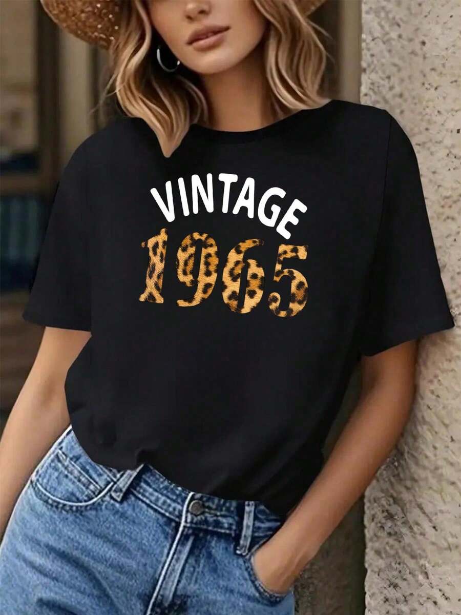 Vintage 1965 Birthday-Shirt 60th Birthday - 黑色 - 查看 1