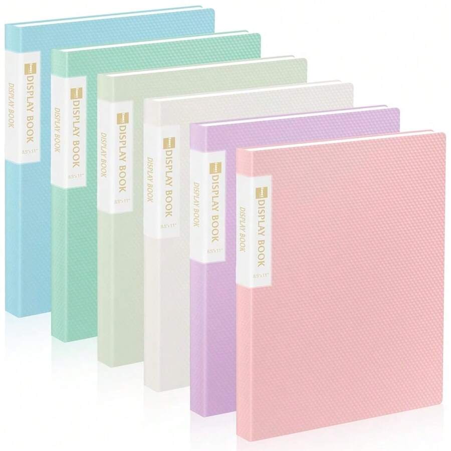 6 Pack Binder With Plastic Sleeves 18-Pocket, Displays 36 Pages, Sooez 8.5x11 Presentation Folders With Clear Sheet Protectors, Art Portfolio Binder For Certificate & Office Project Folder - 6色 - 查看 1