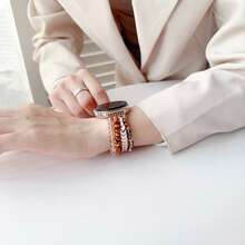 Elastic Beaded Watch Band Compatible With Samsung Galaxy Watch 8 40mm 44mm & Galaxy Watch 8 Classic 46mm, Crystal Stone Bracelet Strap, Stretchy No Clasp Women Jewelry Style Replacement Wristband