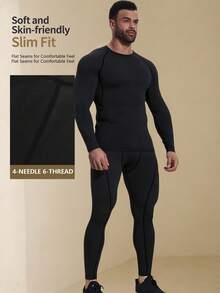 男士速干运动套装（2件套） - 压缩健身服，适合室内训练和户外跑步，春夏款