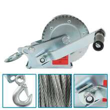 Heavy Duty Hand Winch 1600lbs High Carbon Steel Silver With 32Ft Rope For ATVs Trailers Auto Marine - Silver - View 4