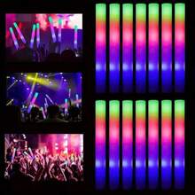 Mother's Day 12/38/102 PCS LED Foam Glow Sticks Bulk Colorful Light Up Stick 3 Flashing Modes Perfect For Birthday Rave Party Wedding Christmas Concert, Halloween, Halloween Decoration,Easter - 白色 - 查看 1