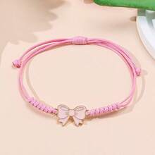 1pc Fashion Alloy Bow Pendant Braided Bracelet For Women, Suitable For Daily Wear, Festivals, Shopping Outfits - Bow - View 12