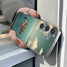 Funda de Teléfono Tortuga Océano Nube Isla para Samsung Galaxy A02 A03S A04 A05S A06 A13 A14 A15 A16 5G A21S A22 A23 A24 A25 A32 A34 A35 A50 A52 A53 A54 A55 A73 S21 Ultra S22 Plus S23+ S24 FE S25 Funda de Teléfono Transparente de Caricatura a Prueba de Golpes Cobertura Completa TPU Funda Protectora Simple de Moda a Prueba de Golpes Carcasa Suave Personalizada Regalo Creativo para Ti o Amigos - Multicolor - Ver 6