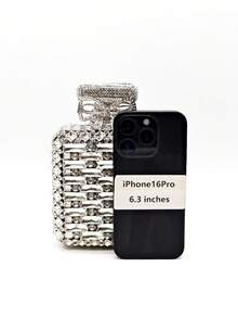 Women's Sparkly Silver Bow Design Rhinestone Clutch Purse Perfume Bottle Shaped Crystal Evening Bag For Wedding Cocktail Party - Silver - View 4