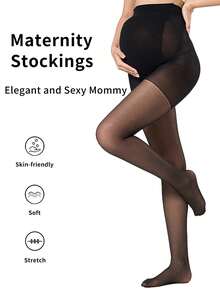 1pc Women's High Waist Sexy Pantyhose, Suitable For Spring And Autumn - Solid Color Minimalist Tights, Sheer Pantyhose, Super Stretchy Leggings, Slimming Leggings (Suitable For 15-20°C) - Black - View 9