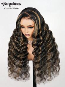 MEGALOOK 6英寸×5英寸透明蕾丝前假发，100%真人发丝，波浪渐变色，漂白发结，适合初学者，日常办公、万圣节、派对、度假、校园、圣诞节、婚礼等各种场合。 - SNATURAL/27 - 查看 4