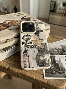 1个白色哑光质感嘴唇和女孩拼图图案个性化手机壳，适用于 16 Pro Max、17/16/15/14 Plus、13/12/11及系列 - 彩色 - 查看 2