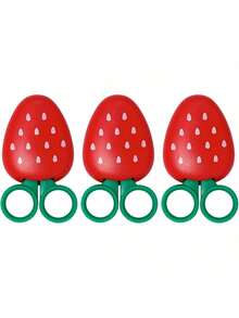 EstiloJuego De 3 Tijeras Creativas En Forma De Fresa Para Manualidades, Acero Inoxidable, Seguras Para NiñOs, Color Rojo, Tijeras con forma de frutas, tijeras preescolares, cortadoras de papel para niñosVersión mejorada - 1 - Ver 8