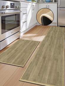 【热销！】1 件装柔软橡胶亚麻厨房地垫，3.5 毫米厚厨房地毯，简约木纹厨房吸水地垫，大尺寸地毯，缝边防止脱皮，吸水易清洁，亚麻表面，泡沫中间层，橡胶底部，适用于厨房地毯、厨房装饰、婚礼装饰、家居装饰、浴室地垫、玄关地垫、洗衣房地垫、走廊地毯、客厅地垫等。 - 彩色 - 查看 6