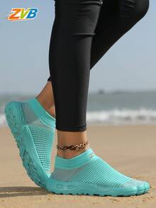 ZVB Women's Beach Shoes, Water Shoes, Barefoot Training Shoes, Lightweight Anti-Slip Design, Suitable For Fitness Training, Beach Surfing, Swimming, Pool, Outdoor Hiking - màu xanh da trời - Xem 6