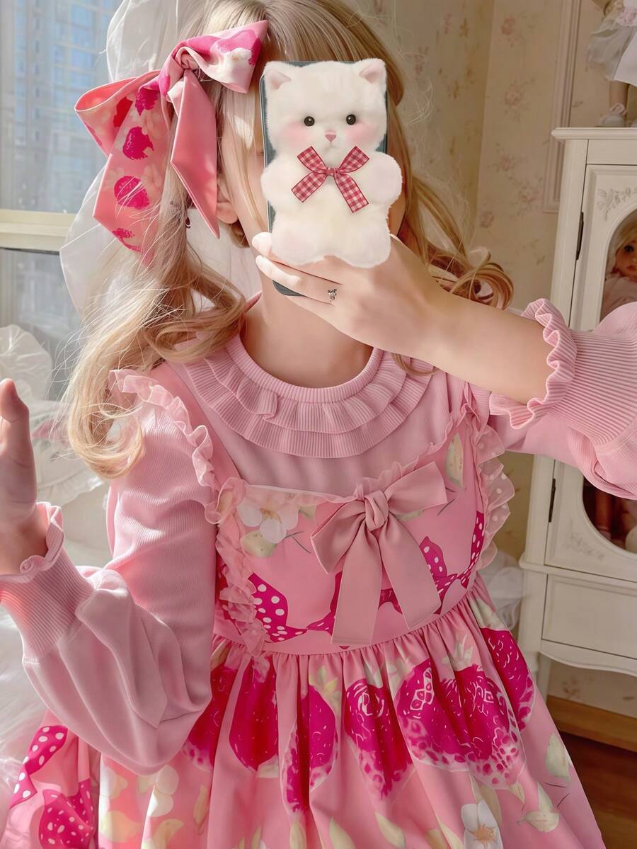 1pc Cute & Gentle Lolita Style Undershirt Top, Suitable For Cosplay, Parties, Performances, Suitable For Layering Or Wearing Alone - Multicolor - View 1