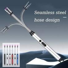 1 encendedor electrónico, encendedor eléctrico USB con indicador de batería y apagado inteligente, encendedor de arco eléctrico con cuello flexible de 360° para encender velas, gas y fuegos artificiales - Multicolor - Ver 11