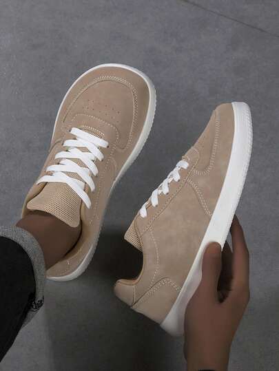 2026 New Men's Fashion Casual Shoes, Minimalist Design, Lightweight Soft Sole, Comfortable Lace-Up Sports Sneakers