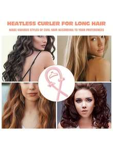 4pcs/Set Slouchy Hair Curler Set, Includes 1 Hair Curler, 2 Hair Ties, And 1 Hair Clip, No Heat Required - Multicolor - View 9