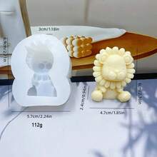 1pc Handmade Silicone Mold For Crafting Cartoon Sitting Lion Figurine - White - View 2