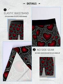 1 Piece Of Playful And Cute Home Casual Men's Boxer Shorts, Red Heart-Themed Valentine's Day Pattern Printed Shorts, Knitted Fabric, Four-Needle Six-Thread Technique, Breathable And Sweat-Wicking, Soft And Skin-Friendly, Novelty Men's Shorts. - Multicolor - View 7