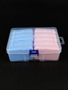 1pc Transparent Large Box + 10 Small Pink & Blue Boxes, Girls Hair Accessories Storage Box, Multi-Box Multi-Capacity Hair Accessory Organizer, Girls Hair Clips, Elastic Bands And Other Hair Accessories One-Click Storage - Multicolor - View 8