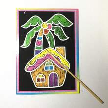 10pcs/Set Scratch Art Kit With Wooden Stylus, Reveal Vibrant Color Patterns, Great For Coloring And Doodling, Comes With Creative Drawing Board, Ideal Holiday Gift - Multicolor - View 11