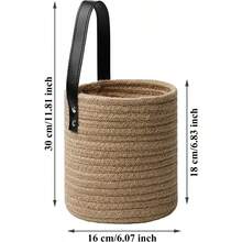 2er-Set geflochtene Aufbewahrungskörbe – Vielseitige Hänge- & Tischkörbe aus Naturfaser-Optik für Kosmetik, Küchenutensilien, Badaccessoires & Deko - Khaki - Übersicht 7