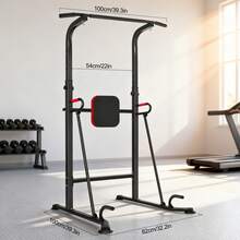 Power Tower Pull Up Bar Station, 330 Lbs Stable Pull Up Dip Station For Home Gym Strength Training Equipment,Six Adjustable Heights - Black - View 6