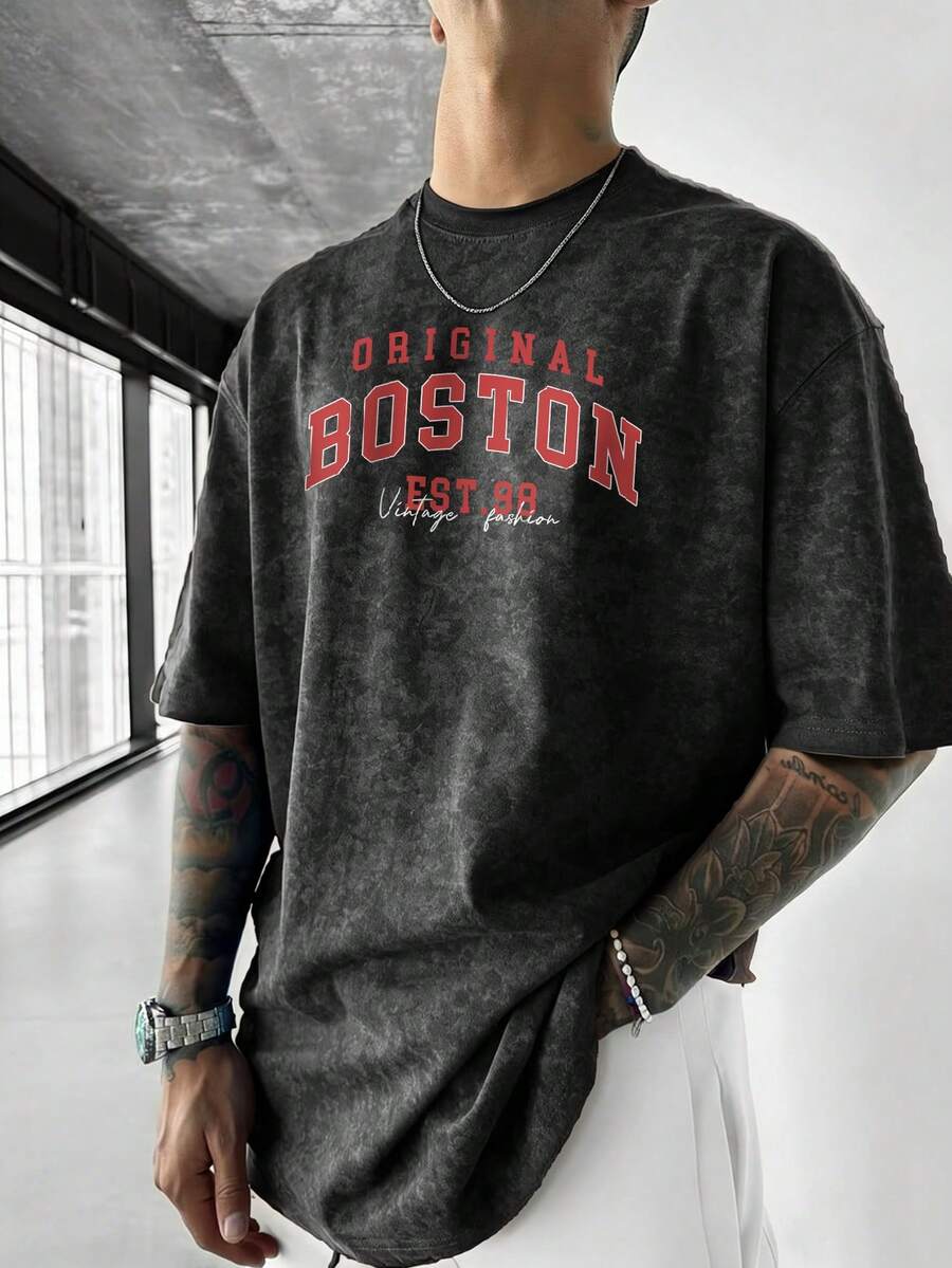 Simple Studio | Men's Vintage Minimalist Washed Short Sleeve T-Shirt | Suitable For Summer Wear | Comfortable & Breathable | Style