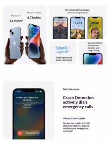 Apple 成色极佳（95%新）的二手苹果 iPhone 14 Plus，256GB/512GB，6.7英寸双卡双待智能手机，电池续航能力强，适合户外活动、短途旅行、摄影和通讯。 - 紫色 - 查看 7