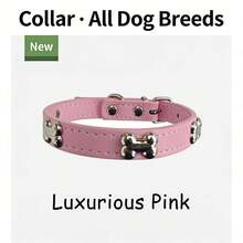 Valentine's Day Pink Large Dog Collar With Detachable Bell - Adjustable, Soft & Comfortable, Fits Neck Circumference 14-18 Inches - Multicolor - View 7