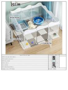 Indoor Dog Fence For Small Dogs, Puppies, Rabbits, Pets, Foldable Isolation Gate, Puppy Playpen - Multicolor - View 13