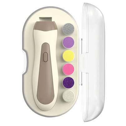 1 Set Electric Nail Trimmer, Includes 6 Grinding Heads, Quiet Nail File, Nail Clipper And Manicure Tool Kit (Requires 2 AA Batteries, Not Included)