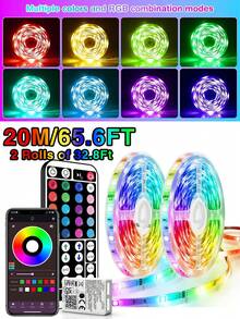 NBBUFF 3ft-100ft Led Strip Lights For Room Decor, With 44-Key Remote And App Control, Change Color In Sync With Music, Timing Setting, Adjustable Brightness, Led Lights For Bedroom, Living Room, Game Rooms, Kitchen,TV Backlight, Holiday Party Decor, Gift Giving