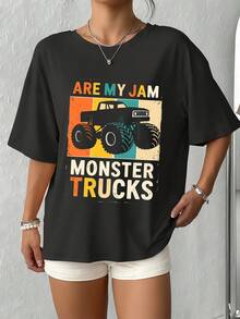 Monster Trucks Are My Jam Vintage Retro Monster Truck Gift Unisex T-Shirt-4 - Đen 5 - Xem 2