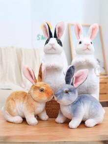 Lifelike Rabbit Plushies, 9.8in, Assorted Colors, Polyester, Perfect For Halloween, Thanksgiving, Christmas, New Year, Valentine'S Day, Mother'S Day, Carnival, Easter, Home, Office, Car, Outdoor Decor - Multicolor - View 8
